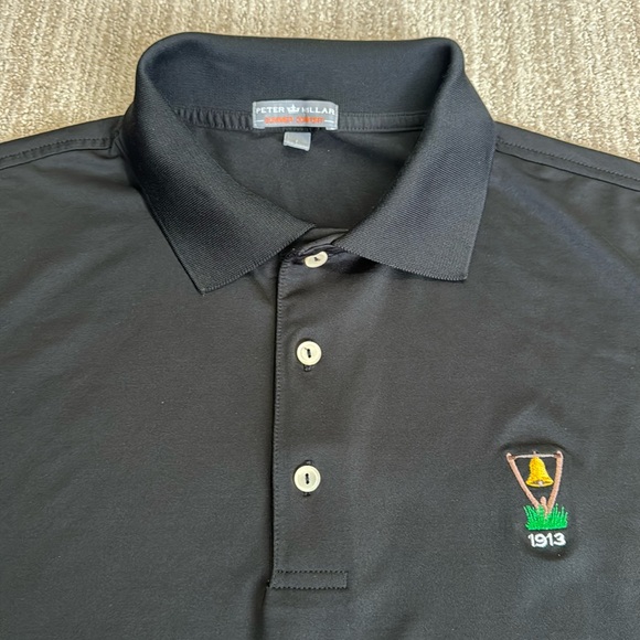 Peter Millar Men’s L Black Summer Comfort Golf Polo - Polyester/Spandex Blend - Picture 3 of 9